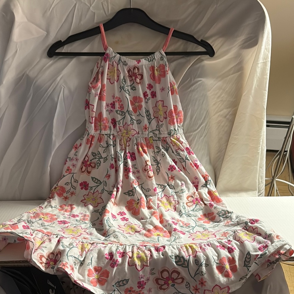 Carter's Pink and Gray Halter Sundress with Ruffled Tiers